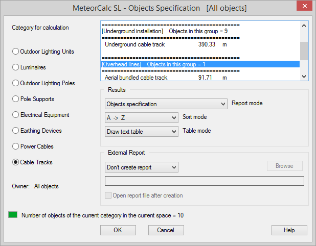 MeteorCalc SL - Cable Tracks