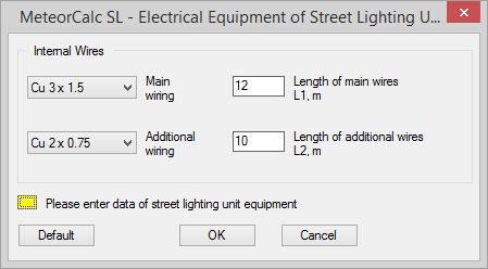 MeteorCalc SL - Wiring