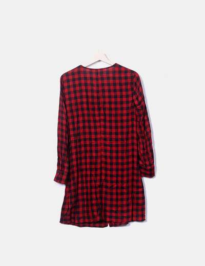 79 Rojo Zara descuento Negro De Y Cuadros Micolet Vestido w0q5RxOqF