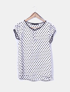 Blusa cruda con topos Zara