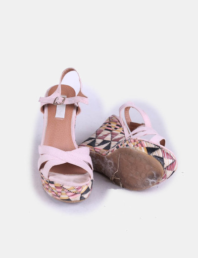 Sandalias Cuña Cuña Pastel Pastel Rosa Sandalias Rosa Con Con BhxtrsQdoC