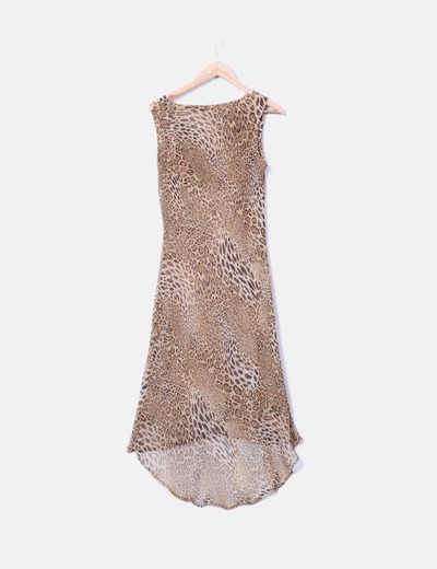 Animal El Estampado Corte Inglés Maxi Print Vestido Semitransparente D2EY9IWHeb