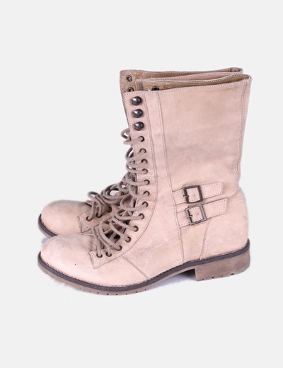 Stradivarius Botas militares camel (descuento 76 %) - Micolet