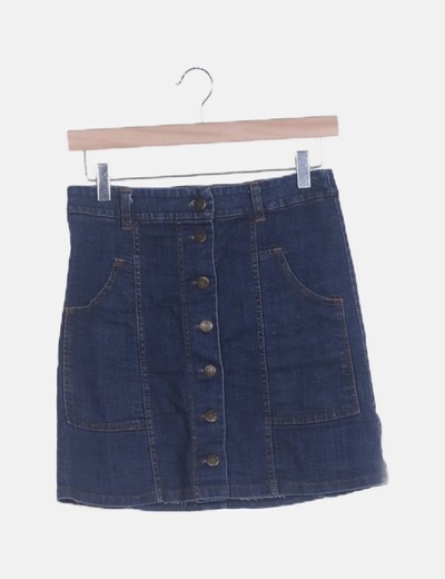 Falda denim abotonada