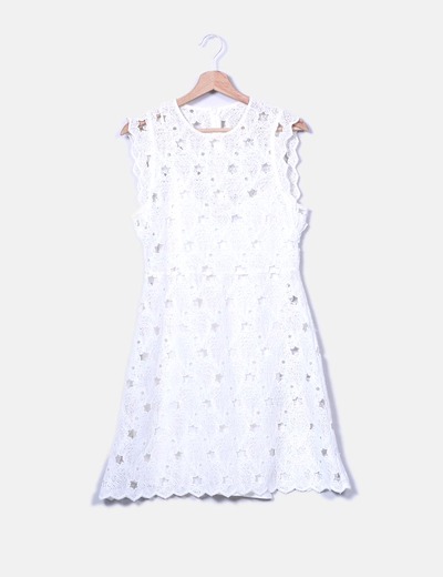 Zara Robe blanche avec trous (réduction 72%) - Micolet