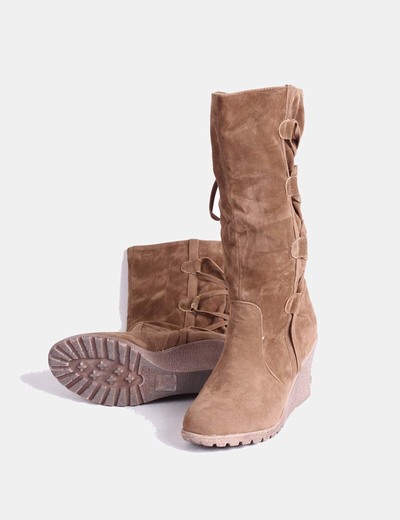 Ciro taklit Ernest Shackleton botas de cuña marrones - molliecoday.com
