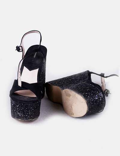Glitter Plataforma Sandalias Mango Negrasdescuento 68Micolet nmN80w