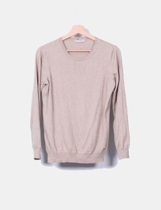 Jersey beige cuello caja Purificacion Garcia