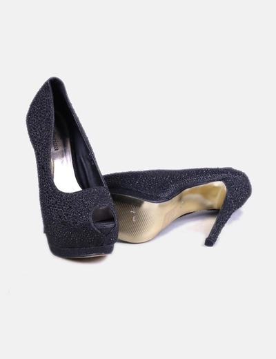 Con Tacón Zapatos Negros De Pedrería Yfg7yv6b