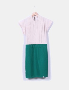 Vestido combinado tablas nude Kling