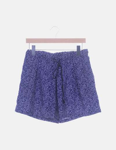 Faldapantalón azul print floral