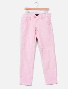 Pantalón de rayas blanco y rojo Mango