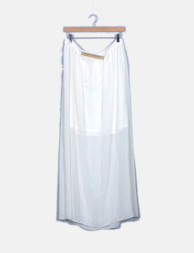 Maxi falda blanca detalle dorado