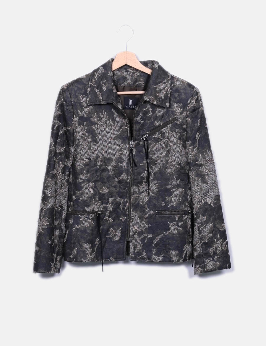 con cremallera Mujer Chaqueta estampada combinada baratos de online UqxI4O4