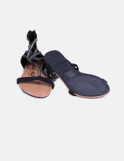 Sandalias Negras Pala Pala Con Tachas Sandalias KTlF1Jc