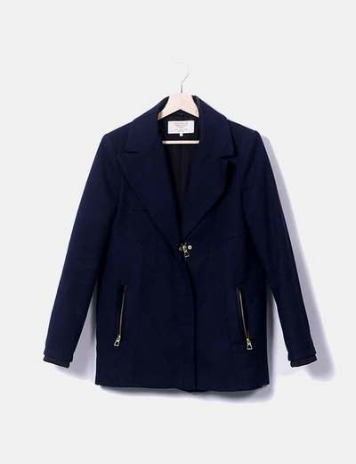 Zara Abrigo tres cuartos azul (descuento 73%) - Micolet Zara Abrigo tres cuartos azul (descuento 73%) - Micolet