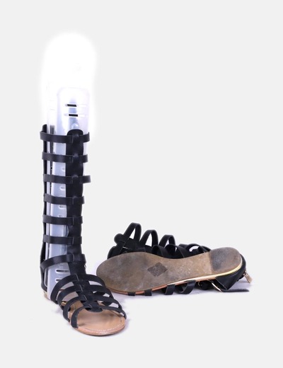 Sandalia Negra Sandalia Romana Romana Sandalia Negra Romana Negra Sandalia Romana FKJ1lc