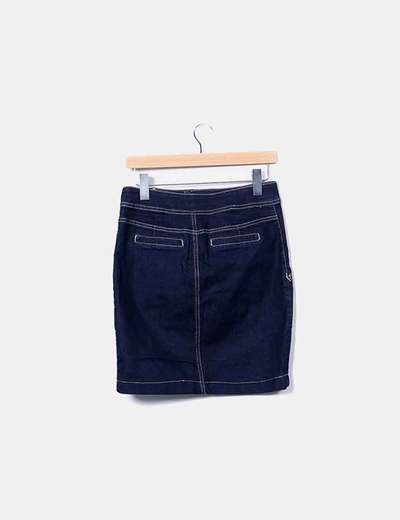 74 Morgan Mini réduction Jupe Boutons Bleue Micolet Denim 6OqYP76