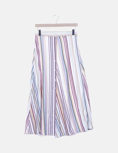 Falda fluida rayas multicolor