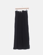 Falda larga fluida negra detalle cinturón Bershka