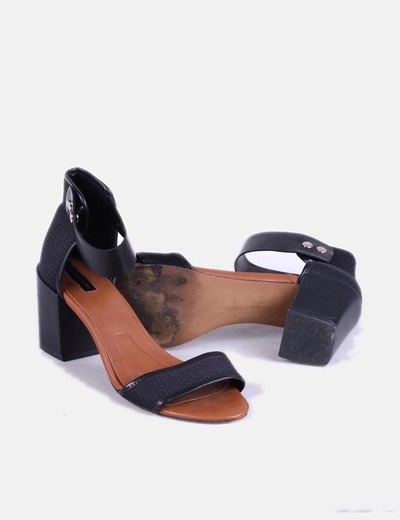 Sandalia Sandalia Con Sandalia Negra Negra Tacón Tacón Negra Con Tacón Sandalia Con ZiOPkuX