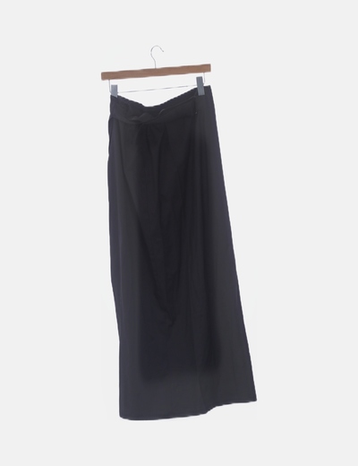 Falda maxi marrón detalle cinturón