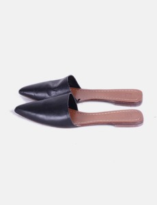 Babuchas destalonadas de piel Zara