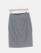Falda midi gris jaspeada Mango