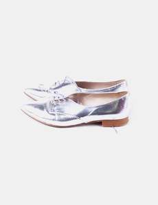 Zapato Zapato cordón con plateado Zara plateado plateado cordón con Zara con Zapato YYwnxvr