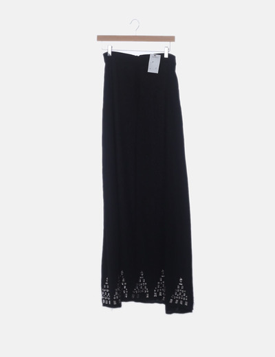 Maxi falda negra strass
