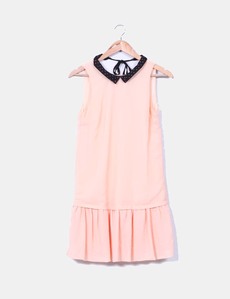 Vestido naranja con solapas Pull & Bear