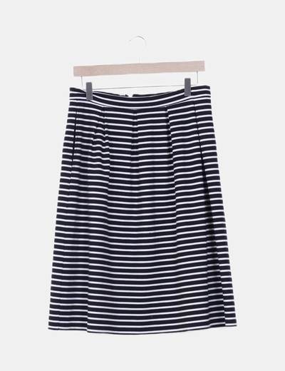 Falda midi rayas ngras