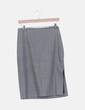 Falda midi gris jaspeada Mango