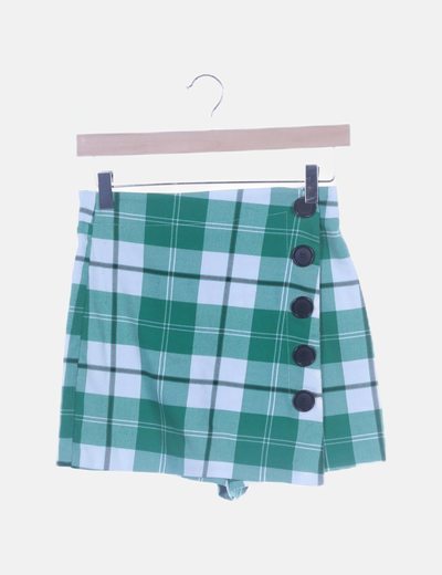 Faldapantalón cuadros verde