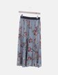 Falda fluida azul print floral con elásticos Zara