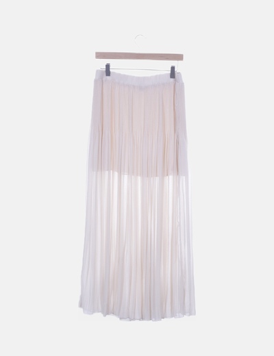 Maxi falda plisada rosa