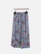 Falda fluida azul print floral con elásticos Zara