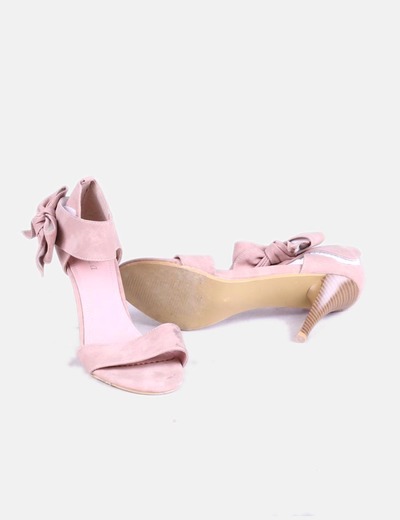 Palo De Rosa Lazo Tacón Sandalia Detalle jA5L4R3q