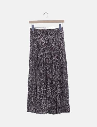 Falda animal print abotonada