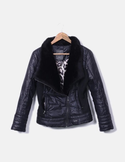 chaqueta guess mujer negra