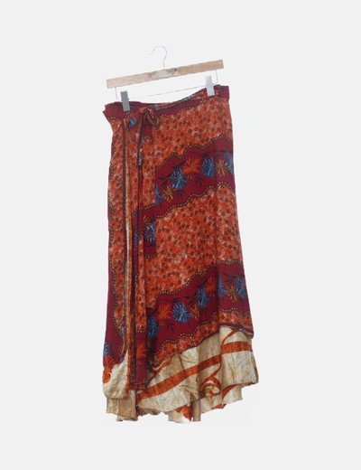 Maxi falda seda estampada