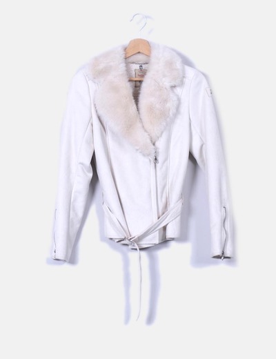 Salsa De descuento 71 Pelo Jeans Borrego Con Blanca Chaqueta rtHrwqBv