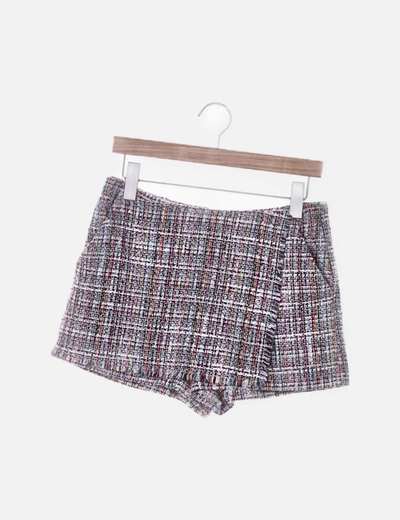 Faldapantalón tweed multicolor