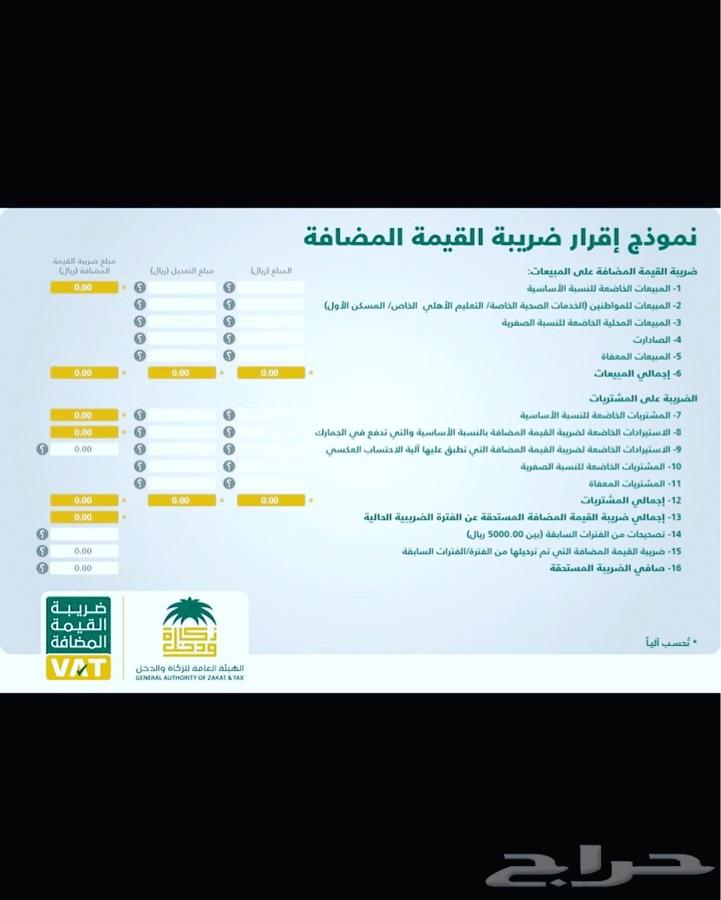 خدمات الزكاةوالدخل وضريبة القيمة المضافة
