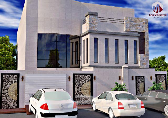 تصميم واجهات فلل وديكورات داخليه وعمارات 3D