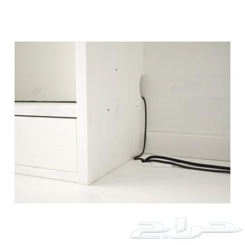 مكتب إيكيا مع رف علوي خشب صلب Hemnes