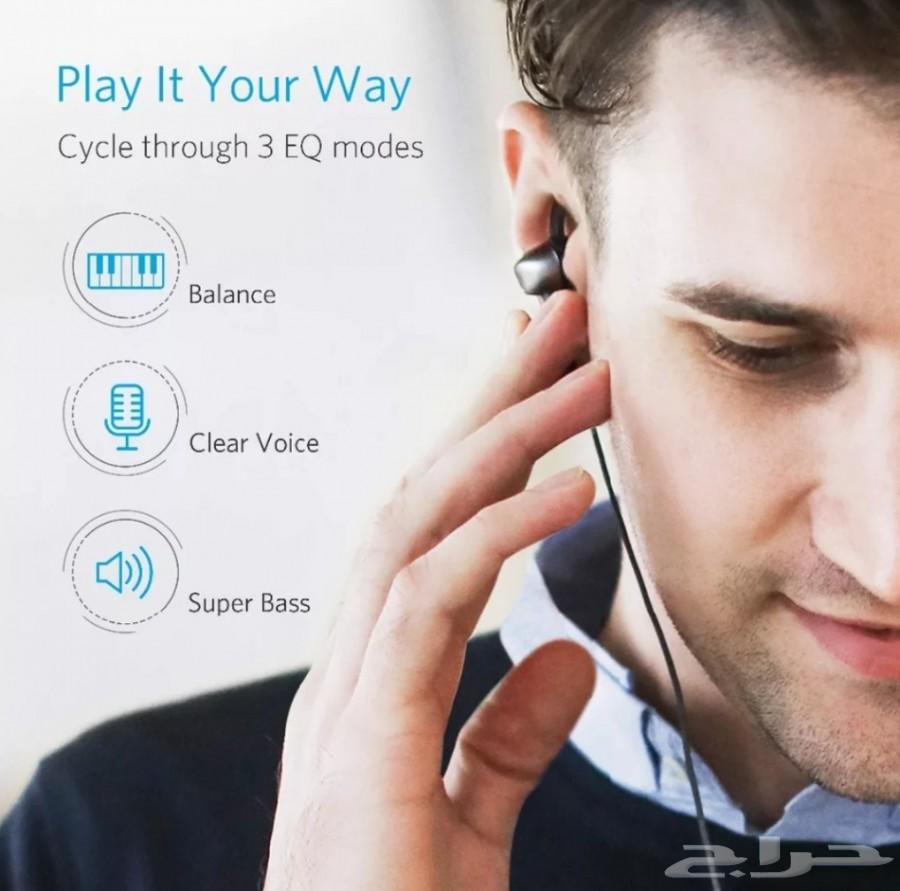 سماعات ايفون 7و8و10X انكر الأصلي soundbuds IE