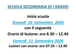 Orario inizio scuola a.sc. 2026 2027 sec.igrado page 0001
