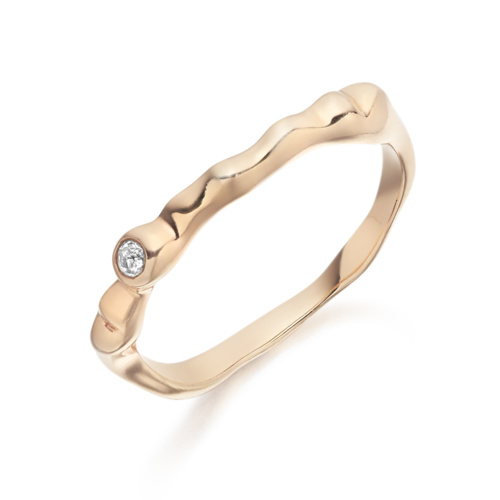 Monica Vinader Hammered Rose Gold Ring Monica Vinader Hammered Rose Gold Ring