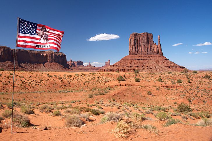 Monument Valley with Geronimo flag